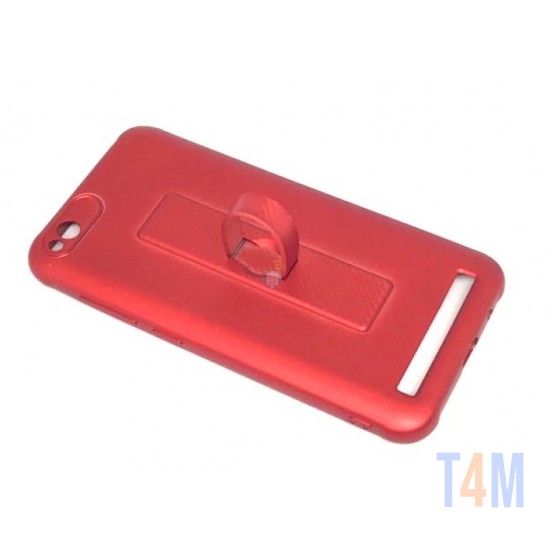 CAPA DE SILICONE MOTOMO COM ANEL DE DEDO PARA XIAOMI REDMI NOTE 5 RED